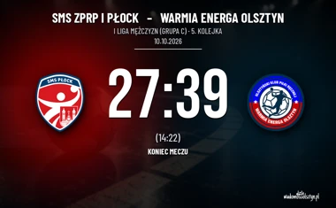 [PIŁKA RĘCZNA] I Liga Mężczyzn (Grupa C): SMS ZPRP I Płock – Warmia Energa Olsztyn 27:39. Osiem bramek przewagi już w pierwszej połowie