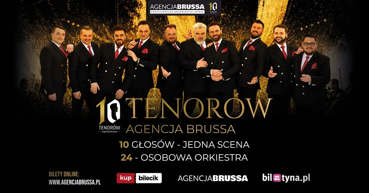 Grafika promocyjna wydarzenia 10 Tenorów w Olsztynie: koncert