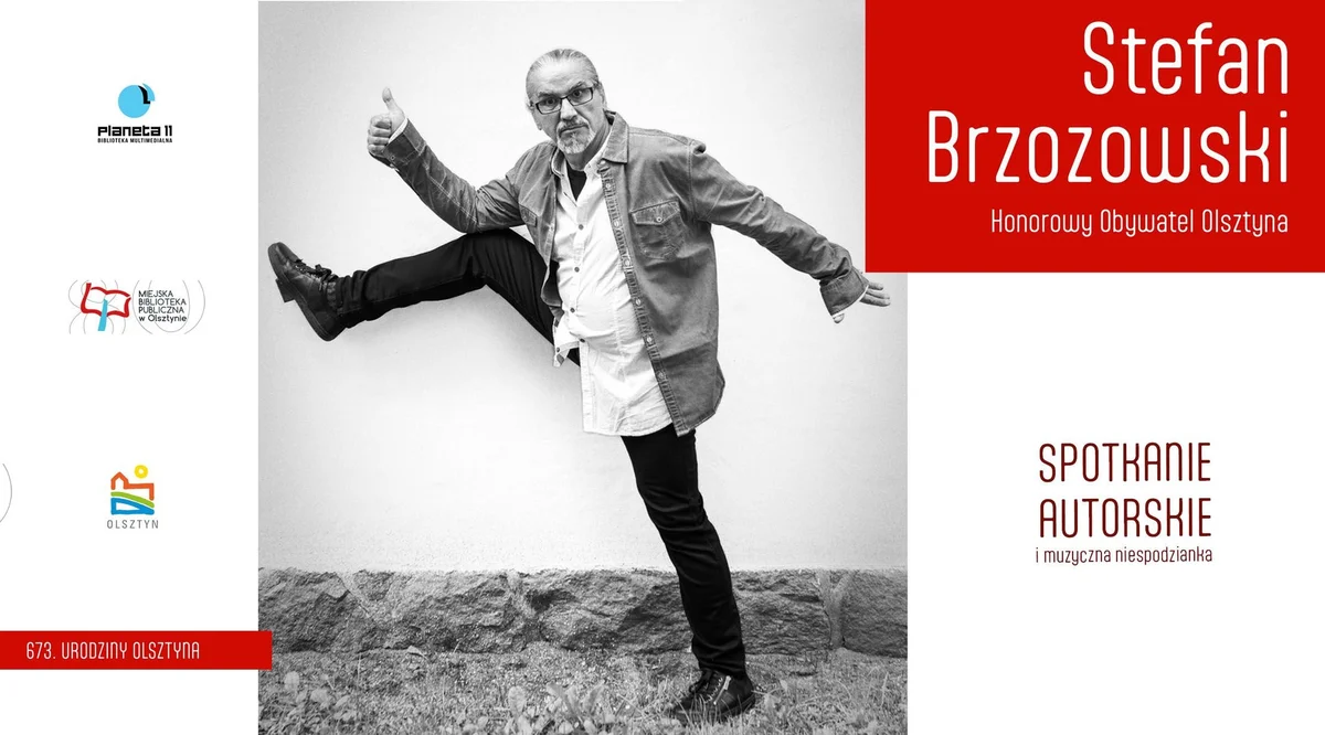 Grafika promocyjna wydarzenia 673. Urodziny Olsztyna ze Stefanem Brzozowskim