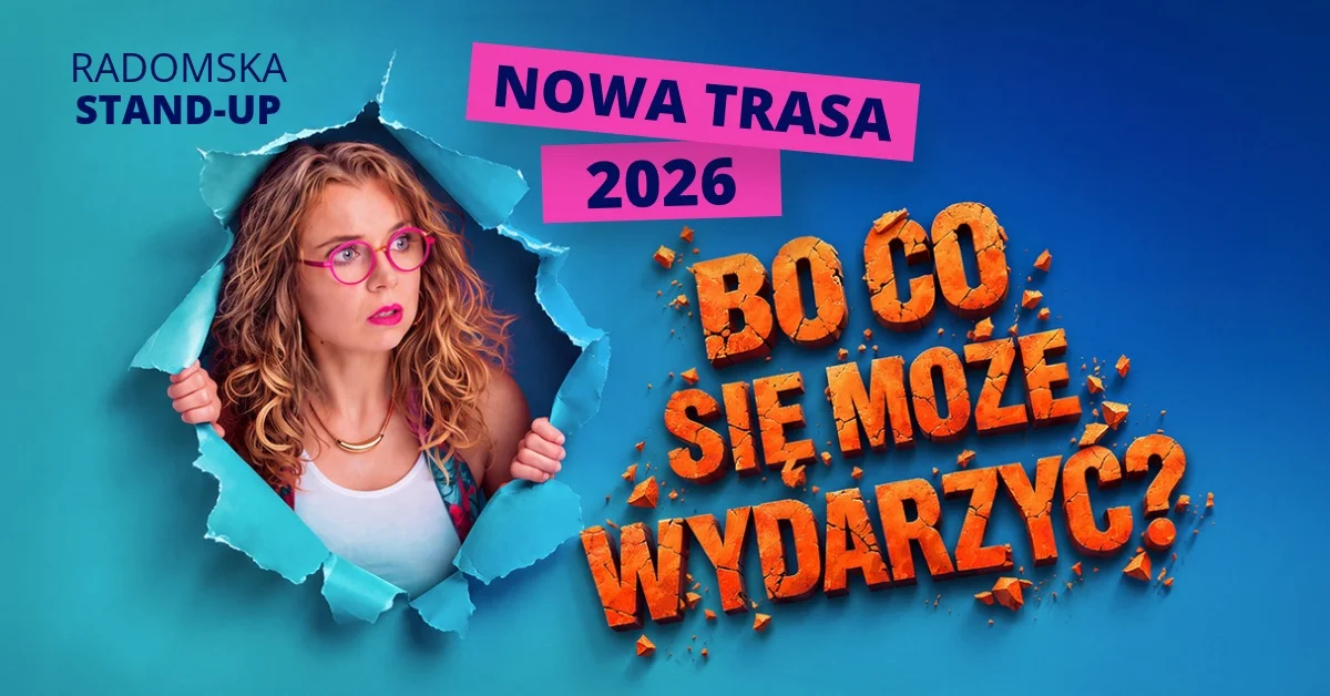 Grafika promocyjna wydarzenia Aleksandra Radomska: stand-up w Olsztynie