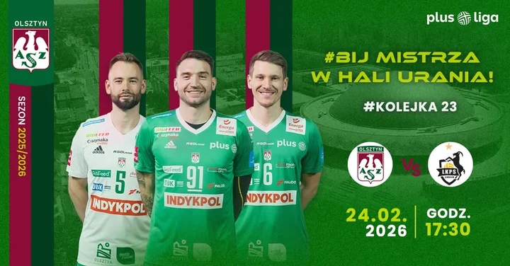 Grafika promocyjna wydarzenia #BijMistrza! Indykpol AZS Olsztyn vs. Bogdanka LUK Lublin w Hali Urania