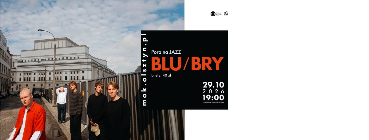 Grafika promocyjna wydarzenia BLU/BRY koncert jazzowy w Olsztynie