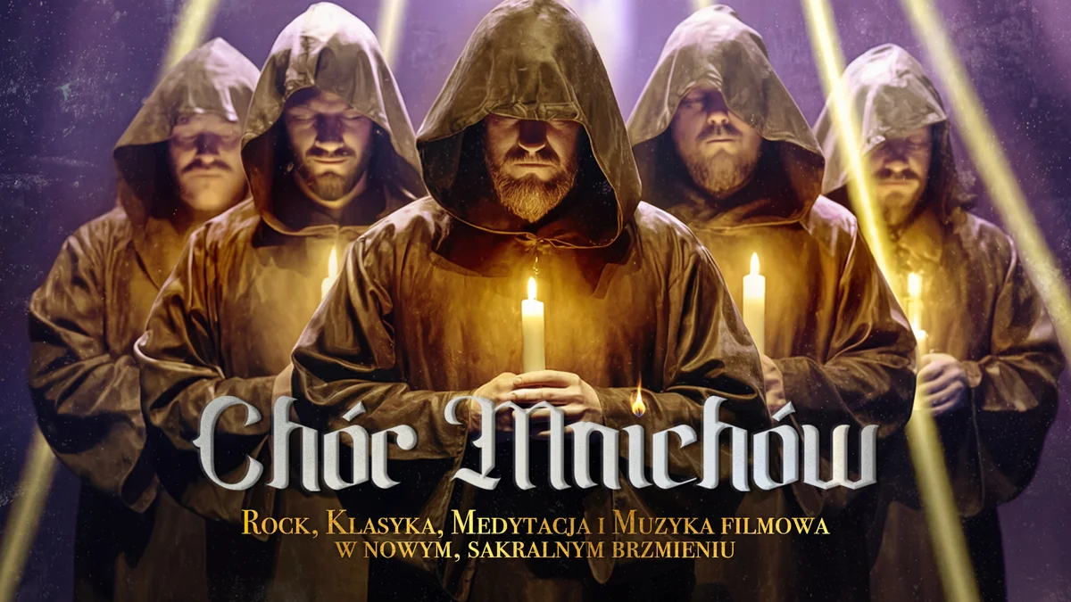 Grafika promocyjna wydarzenia Chór mnichów przy świecach w Olsztynie