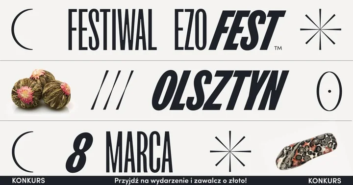 Grafika promocyjna wydarzenia Festiwal Ezoteryki i Medycyny Naturalnej w Olsztynie — 8 marca 2026