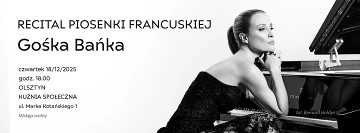 Grafika promocyjna wydarzenia Gośka Bańka – Recital Piosenki Francuskiej w Olsztynie
