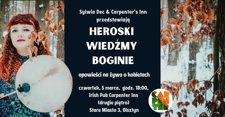 Grafika promocyjna wydarzenia Heroski, wiedźmy, boginie — wieczór opowieści o kobietach | Olsztyn