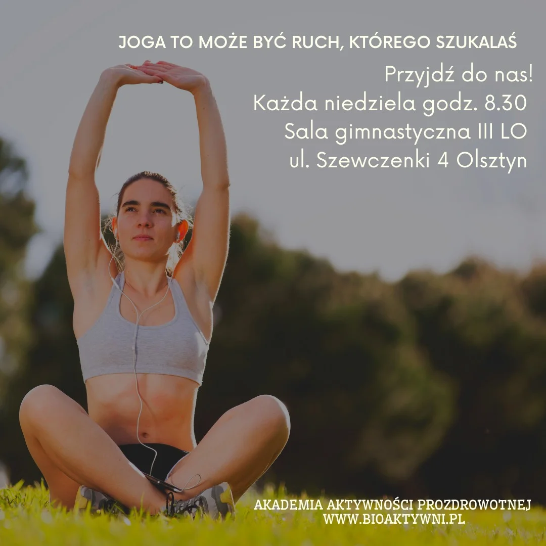 Grafika promocyjna wydarzenia Joga Olsztyn: niedzielna mobilność