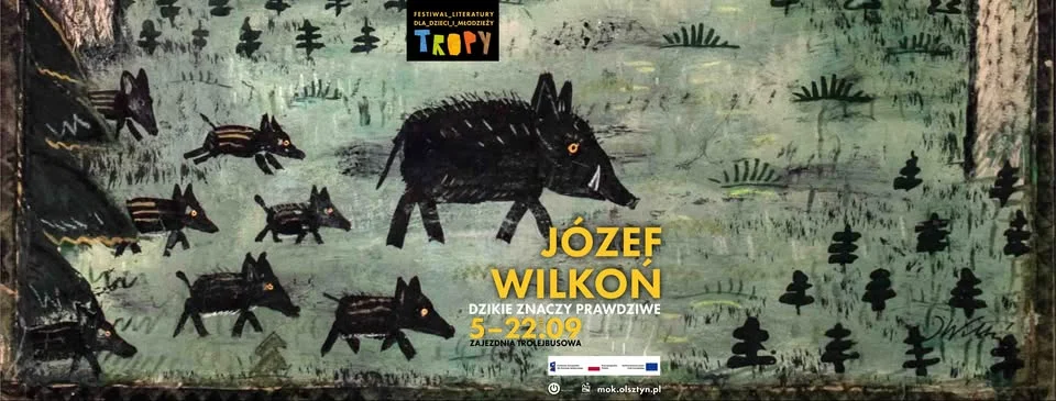 Grafika promocyjna wydarzenia Józef Wilkoń: Dzikie znaczy prawdziwe – wystawa rzeźb