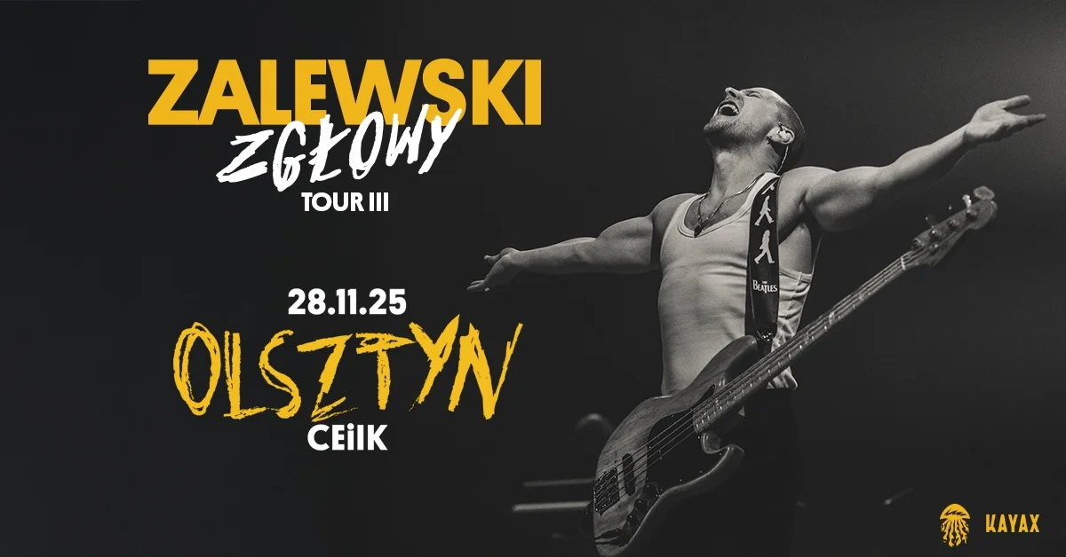 Grafika promocyjna wydarzenia Krzysztof Zalewski z kameralnym koncertem w Olsztynie