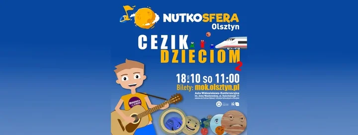 Obrazek przedstawia grafikę promocyjną wydarzenia Koncert dla dzieci: NutkoSfera — CeZik dzieciom (Olsztyn)