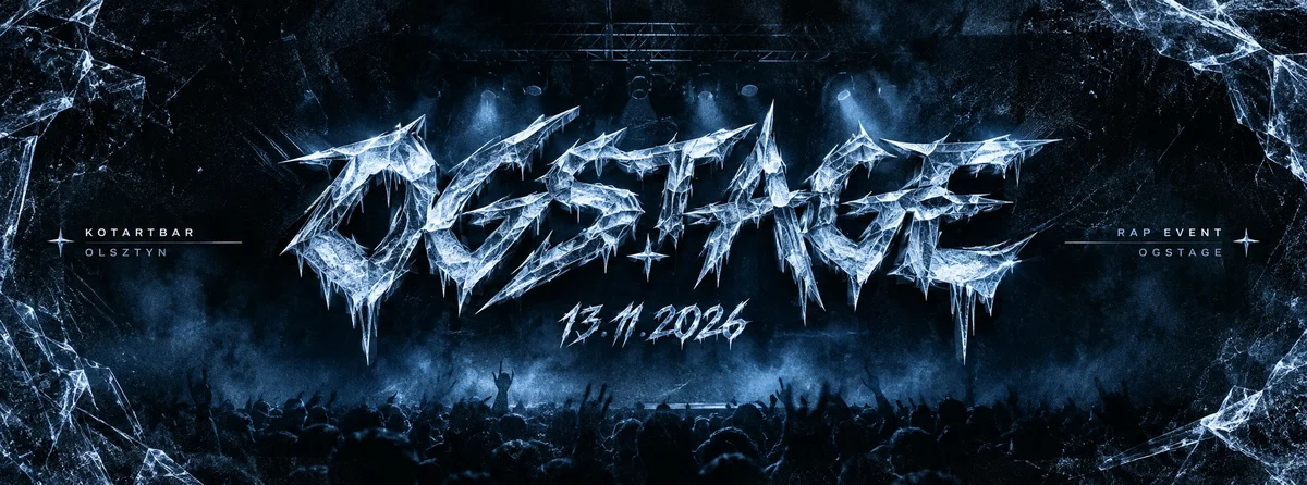 Grafika promocyjna wydarzenia OGSTAGE Olsztyn – rap na żywo