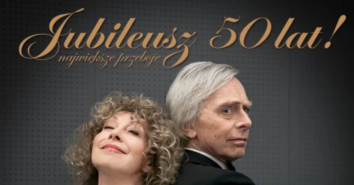 Grafika promocyjna wydarzenia Alicja Majewska i Włodzimierz Korcz — Jubileusz 50 lat w Olsztynie