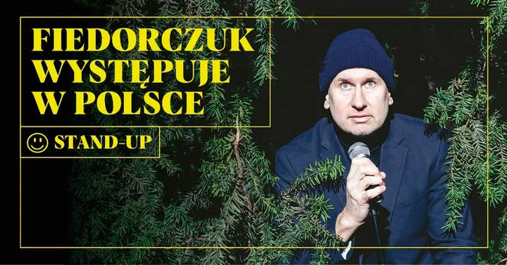 Grafika promocyjna wydarzenia Wojtek Fiedorczuk występuje w Polsce — stand-up w BAZIE Olsztyn