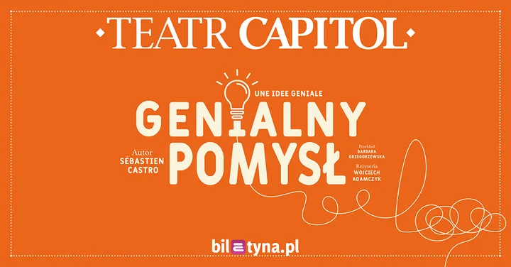Grafika promocyjna wydarzenia Genialny pomysł — farsowa komedia sobowtórów w Olsztynie
