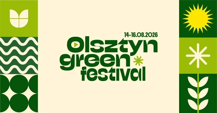 Obrazek przedstawia grafikę promocyjną wydarzenia Letni festiwal muzyczny na plaży w Olsztynie – 14–16 sierpnia 2026