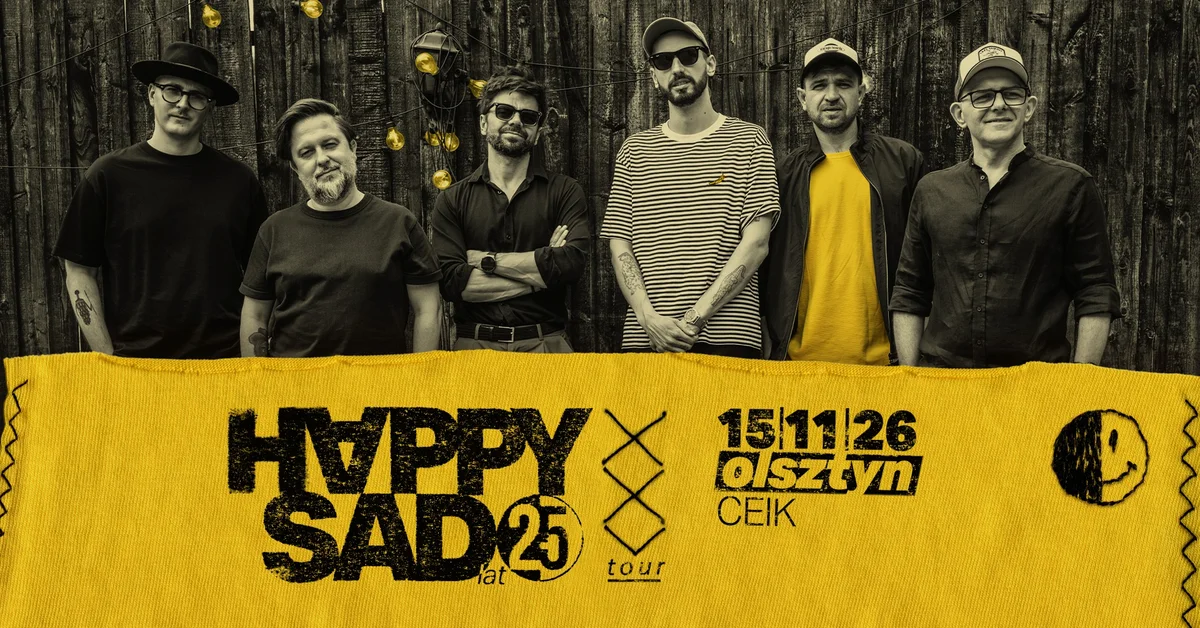 Grafika promocyjna wydarzenia Olsztyn – Happysad – XXV Tour – koncert jubileuszowy
