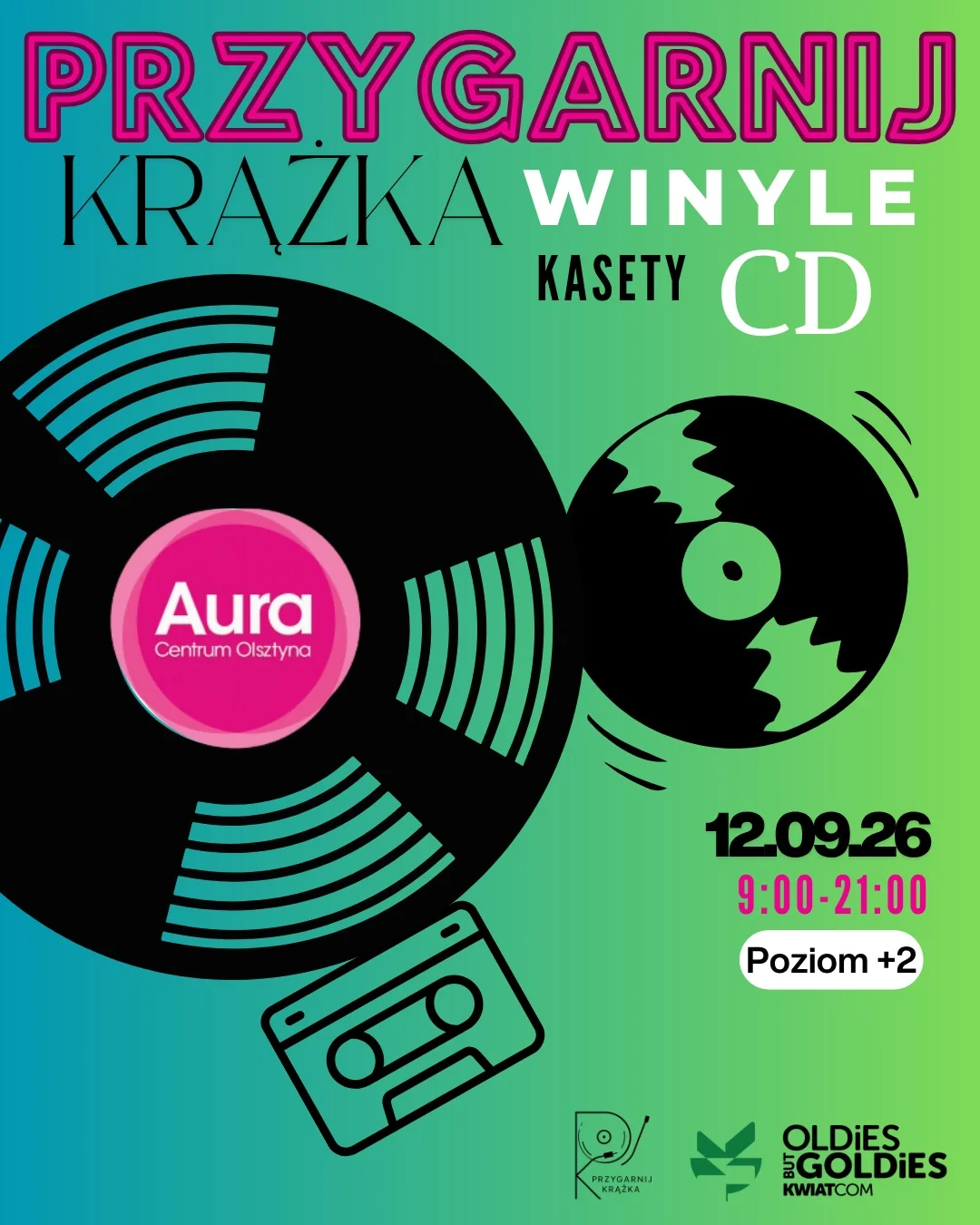 Grafika promocyjna wydarzenia Olsztyn kocha winyle! Przygarnij krążka vol. 4