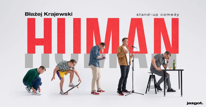 Grafika promocyjna wydarzenia OLSZTYN – Stand-up Błażej Krajewski: program „Human”