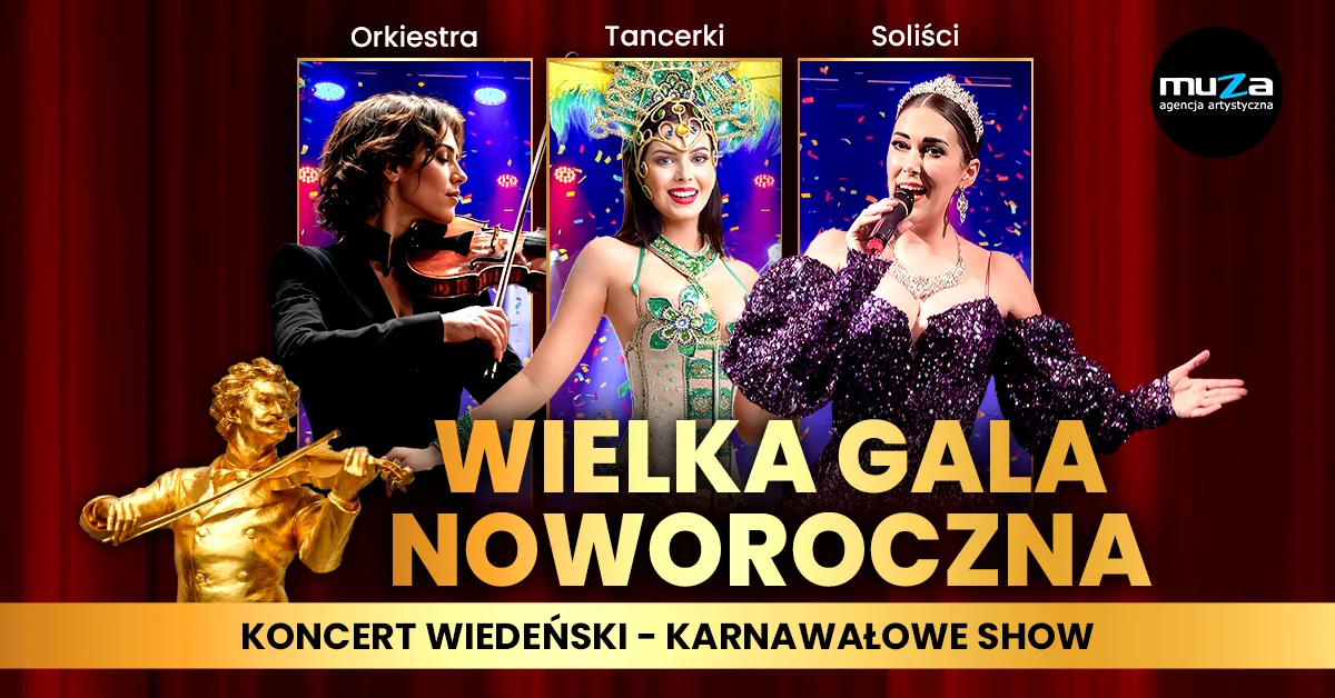 Grafika promocyjna wydarzenia Wielka Gala Noworoczna – koncert w Olsztynie