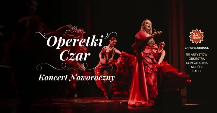 Grafika promocyjna wydarzenia Operetki Czar — Koncert Noworoczny w Filharmonii Olsztyn