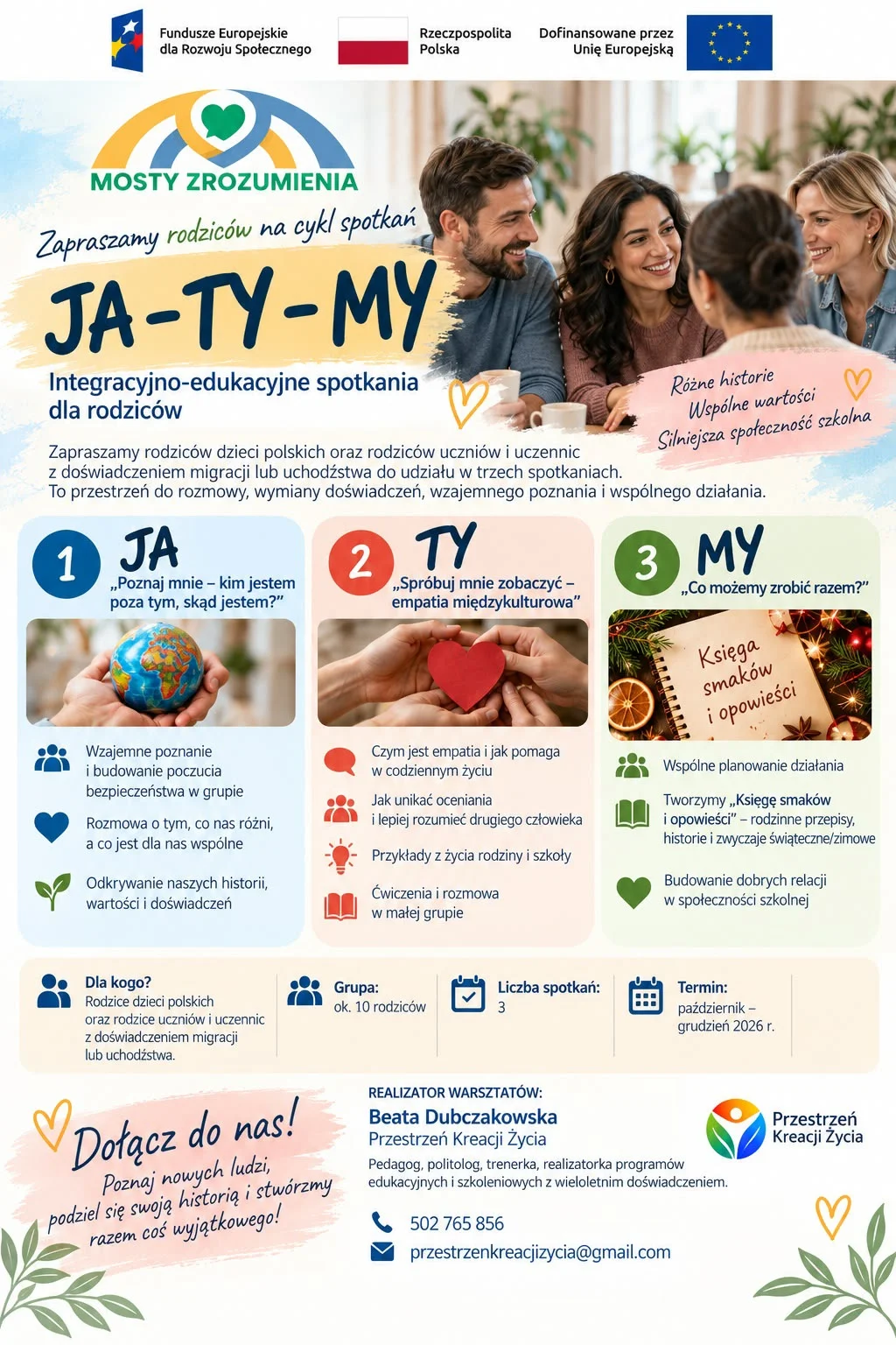 Grafika promocyjna wydarzenia JA–TY–MY: spotkania rodziców
