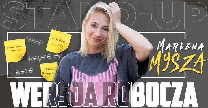 Grafika promocyjna wydarzenia Stand-up OLSZTYN | Marlena Mysza — „Wersja robocza”