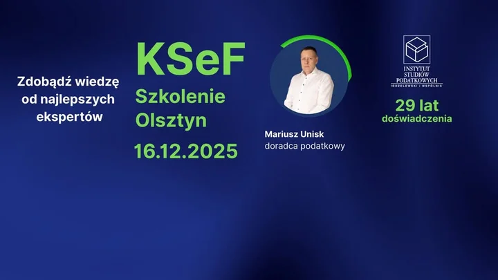 Grafika promocyjna wydarzenia Szkolenie KSeF Olsztyn — przygotuj firmę na faktury ustrukturyzowane i OFFLINE 24