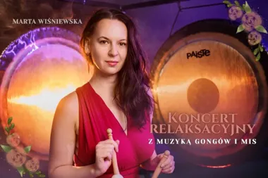 Grafika promocyjna wydarzenia Świąteczny koncert na gongach i misach z Martą Wiśniewską