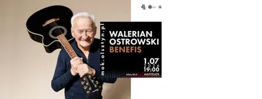 Grafika promocyjna wydarzenia Benefis Waleriana Ostrowskiego w Olsztynie