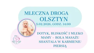 Grafika promocyjna wydarzenia Mleczna Droga Olsztyn — „Silna mama, spokojne dziecko” (spotkanie grupy wsparcia)