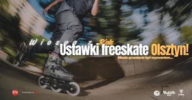 Grafika promocyjna wydarzenia Ustawki freeskate Olsztyn z Rols wracają do miasta