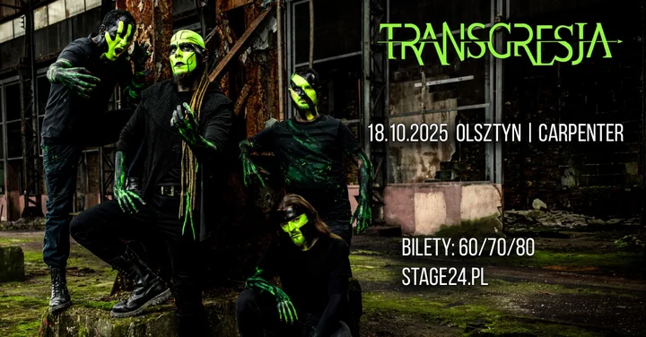 Obrazek przedstawia grafikę promocyjną wydarzenia Koncert TRANSGRESJA w Olsztynie — Carpenter Inn
