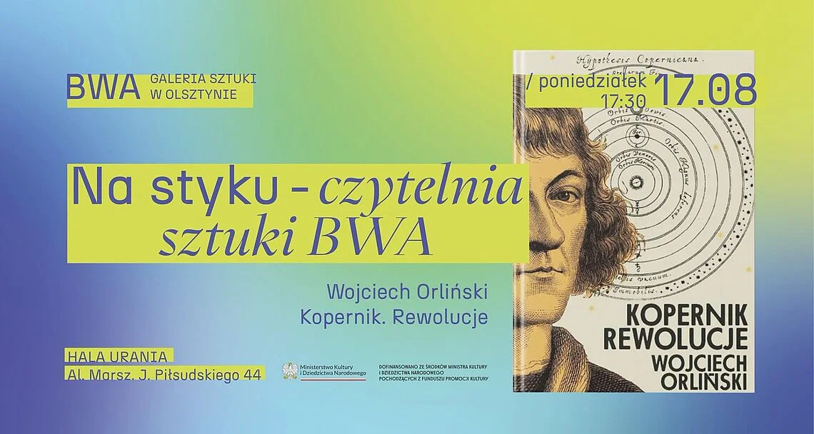 Grafika promocyjna wydarzenia Wojciech Orliński o Koperniku. Spotkanie w „Uranii”