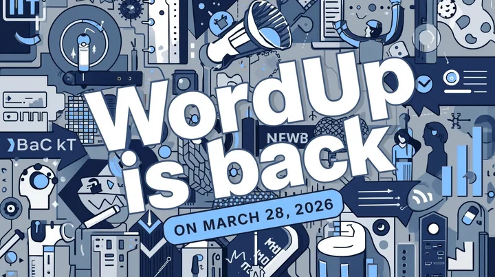 Grafika promocyjna wydarzenia WordUp Olsztyn — pierwsze spotkanie miłośników WordPressa