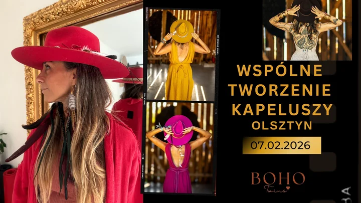 Grafika promocyjna wydarzenia Wspólne tworzenie kapeluszy mocy (Boho Twins) — Olsztyn