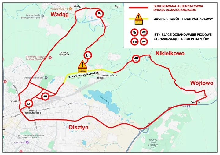 Ulica Zientary-Malewskiej z ruchem wahadłowym. Utrudnienia potrwają długo