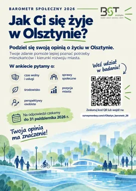 Barometr społeczny 2026 w Olsztynie. Mieszkańcy mogą ocenić życie w mieście