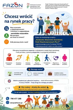 Bezpłatna pomoc dla osób z niepełnosprawnościami. Są też staże