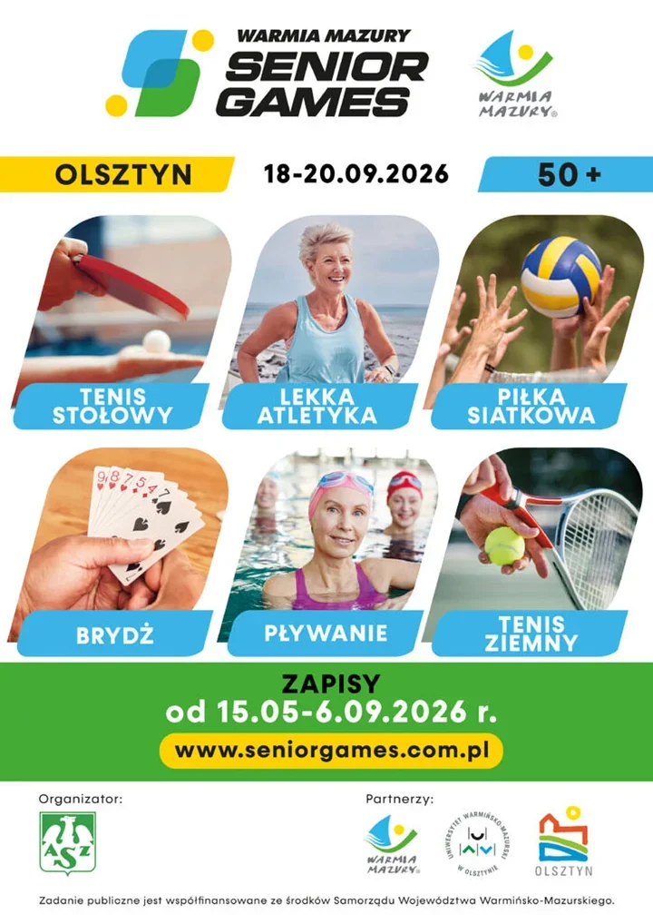 Sześć dyscyplin i jedna opłata. Senior Games wracają do Olsztyna